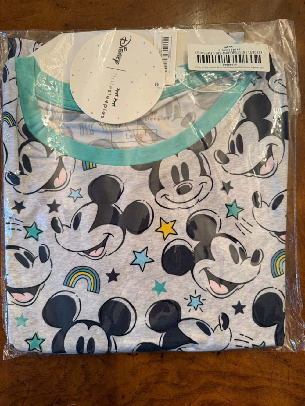 Disney Little sleepies Mickey forever men’s short sleeve top large